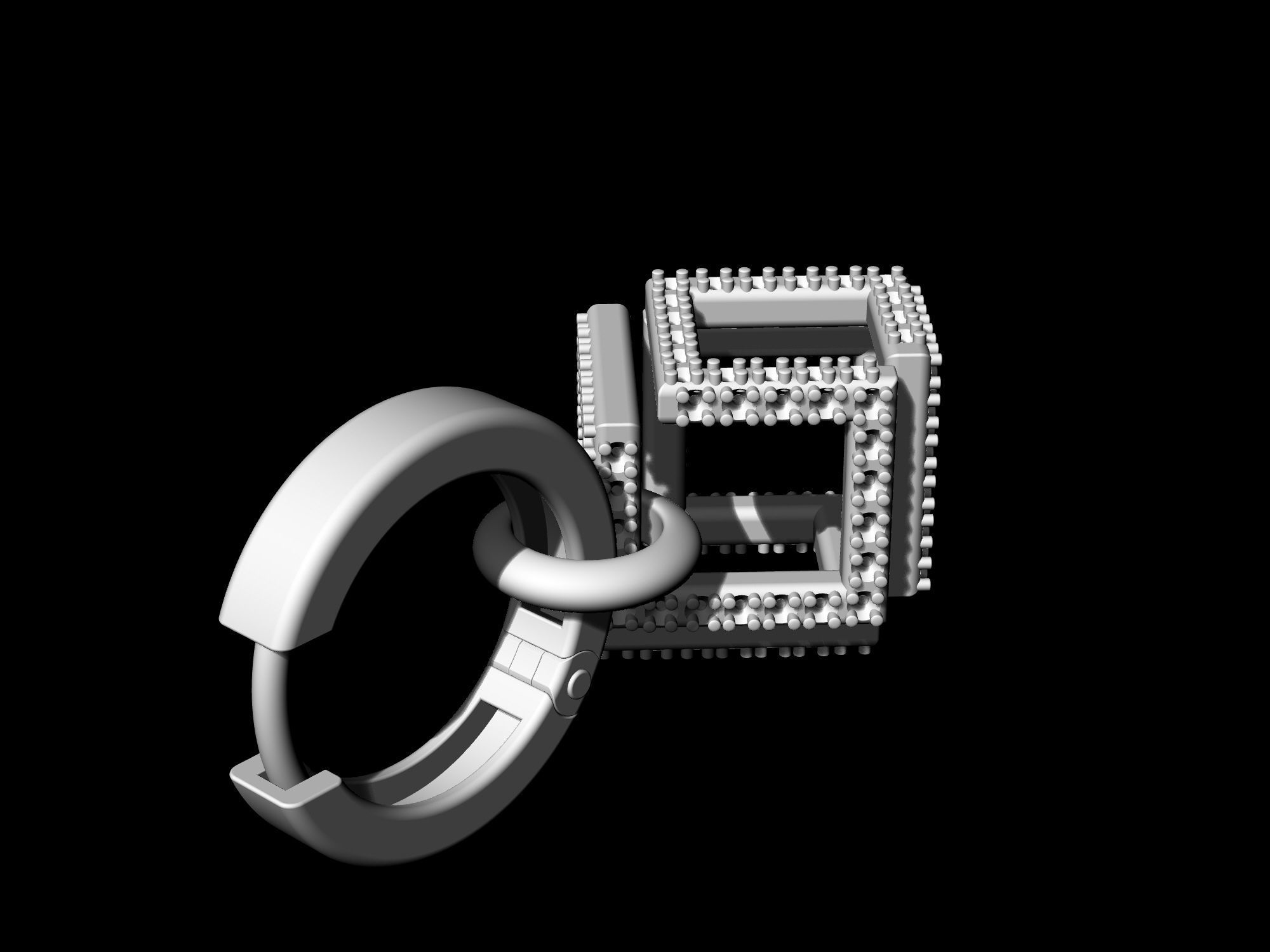 Infinity Cube Earrings 3D print model_7