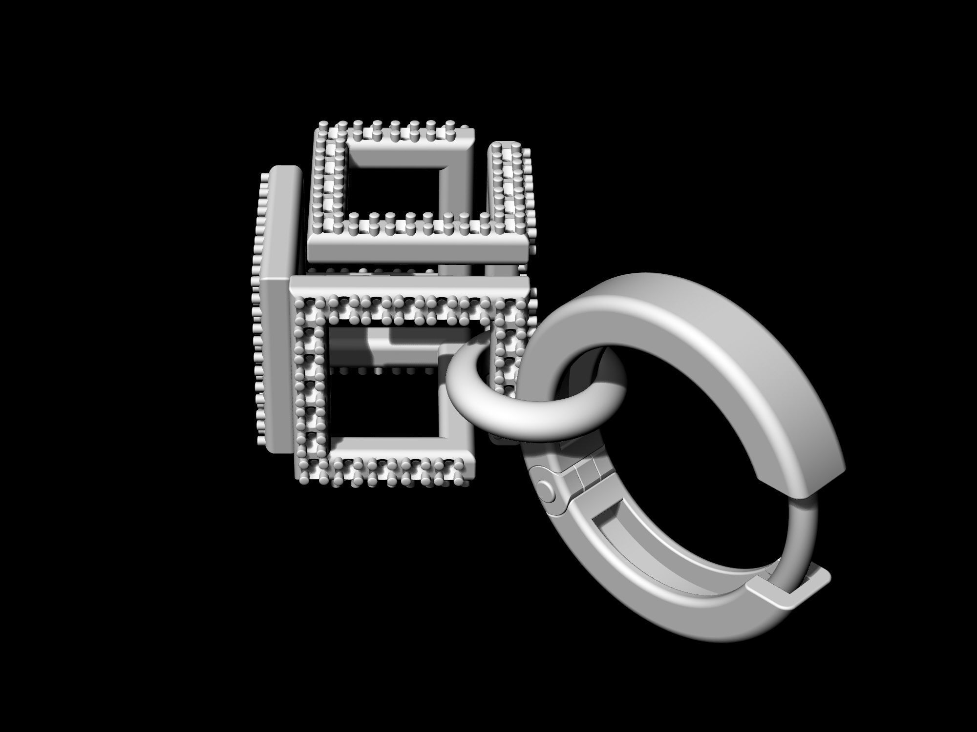 Infinity Cube Earrings 3D print model_6