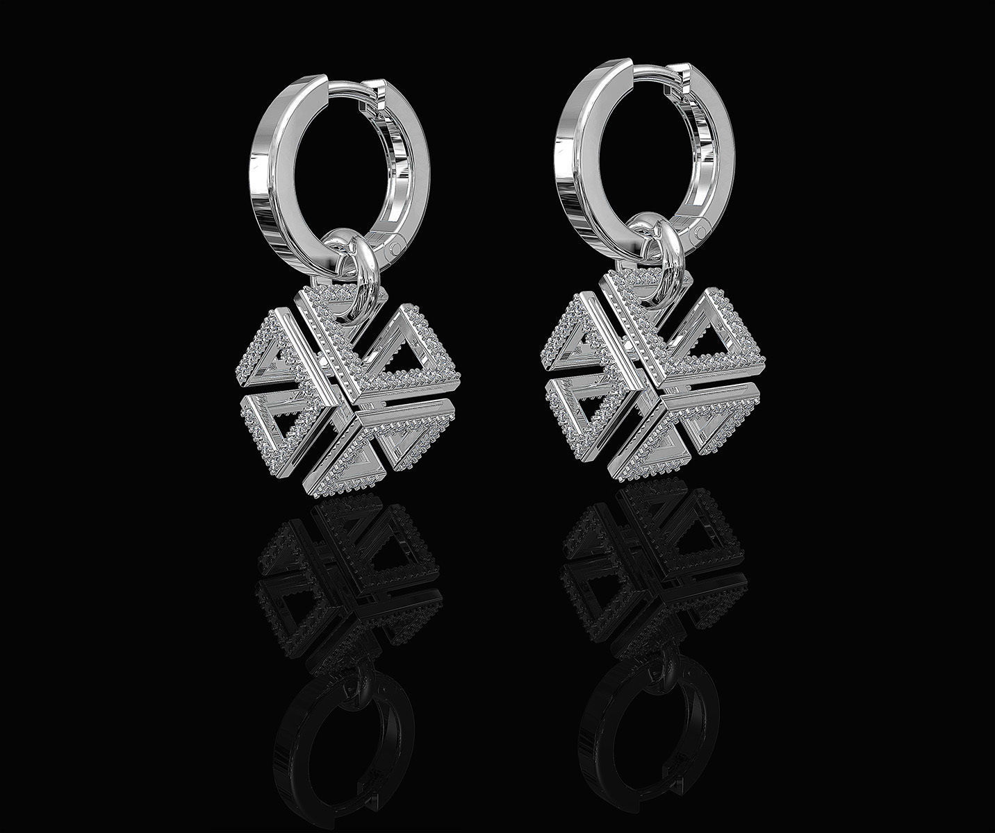 Infinity Cube Earrings 3D print model_2