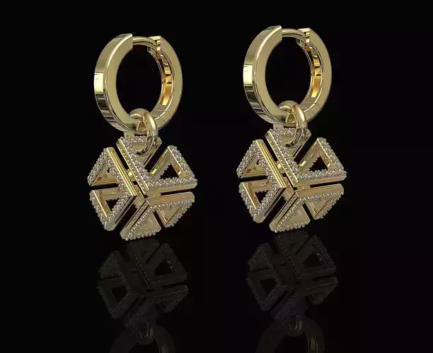 Infinity Cube Earrings 3D print model