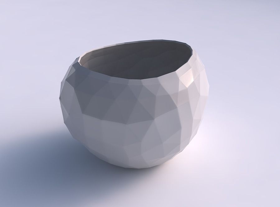 Bowl compressed 2 with low-polygon 3D print model_0