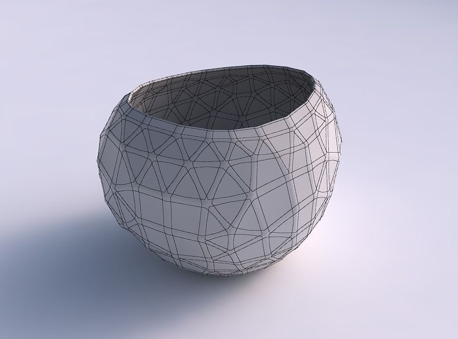 Bowl compressed 2 with low-polygon 3D print model_5