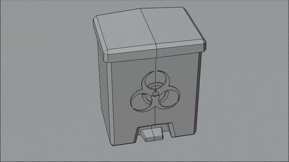 Biohazard Trash Bin Pack Low-poly 3D model_9