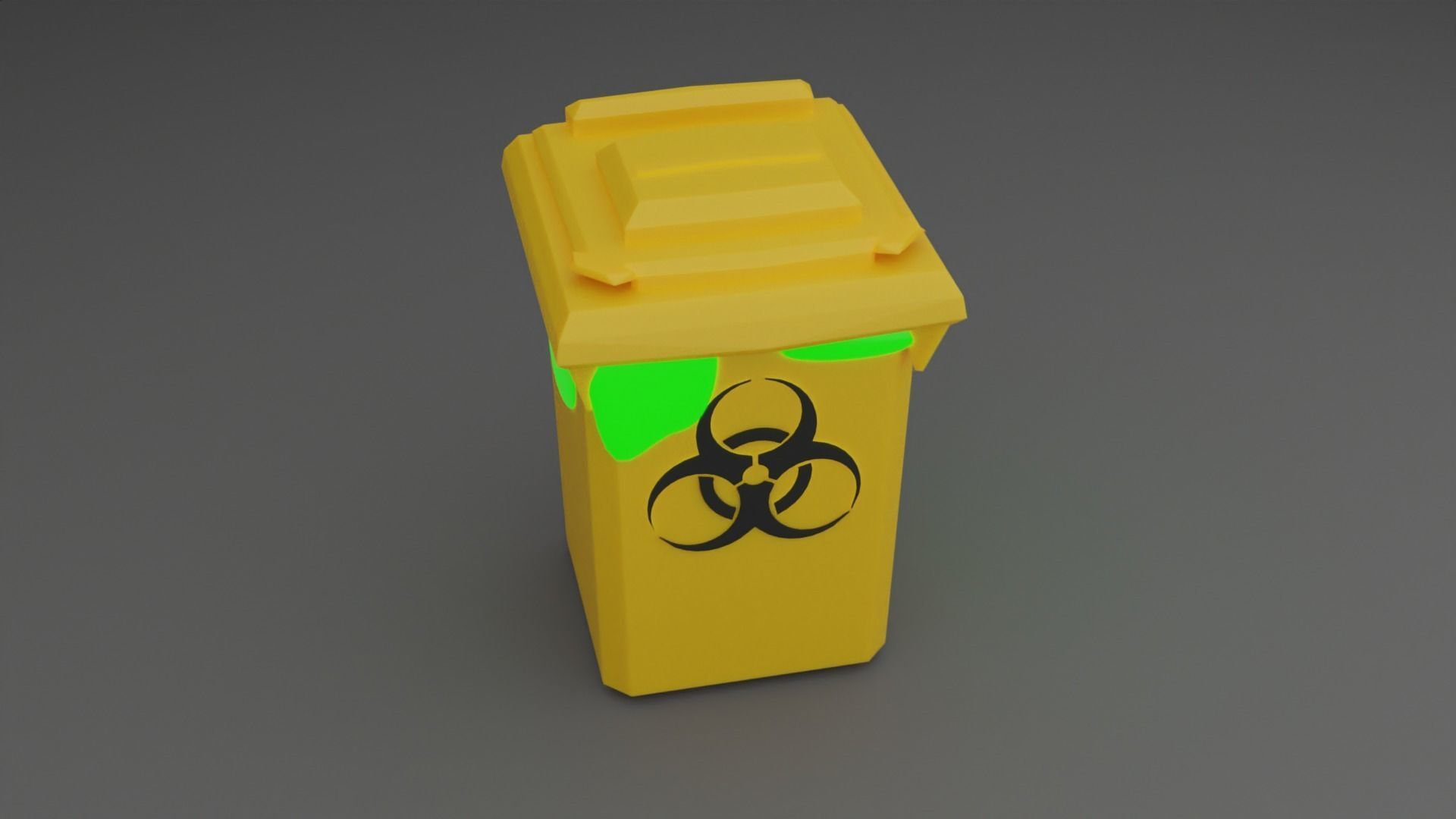 Biohazard Trash Bin Pack Low-poly 3D model_16