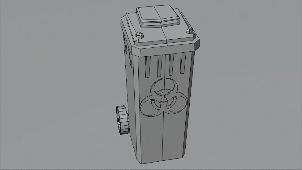 Biohazard Trash Bin Pack Low-poly 3D model_13