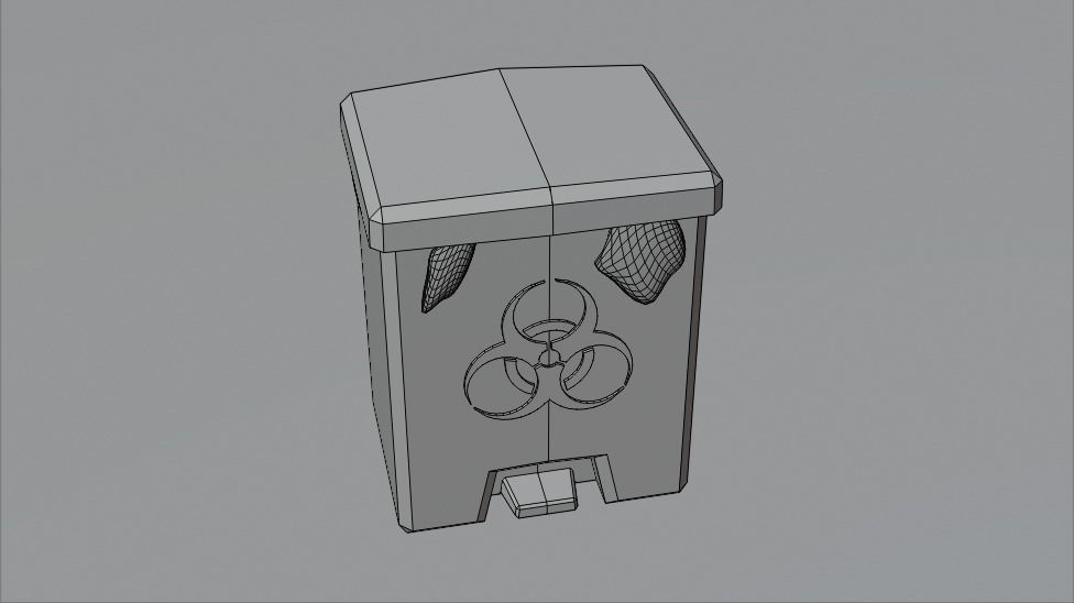 Biohazard Trash Bin Pack Low-poly 3D model_19
