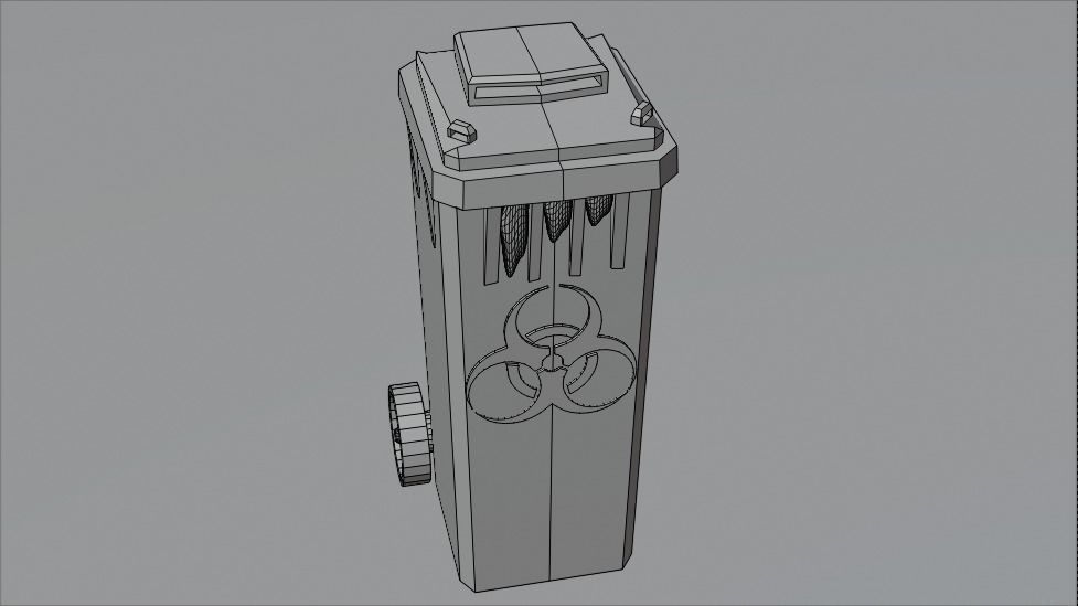 Biohazard Trash Bin Pack Low-poly 3D model_15