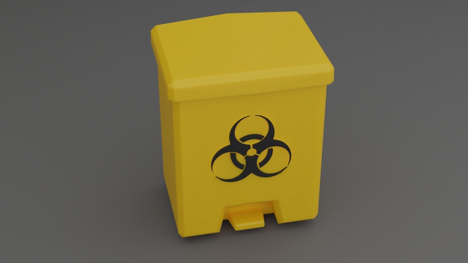 Biohazard Trash Bin Pack Low-poly 3D model_8