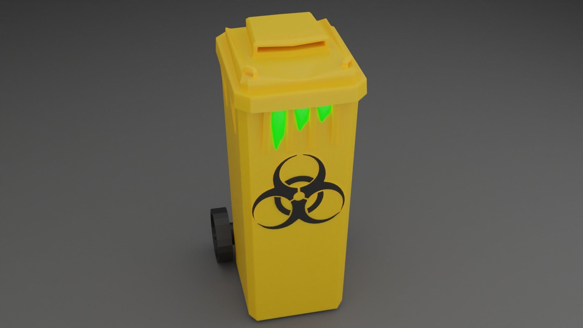Biohazard Trash Bin Pack Low-poly 3D model_14