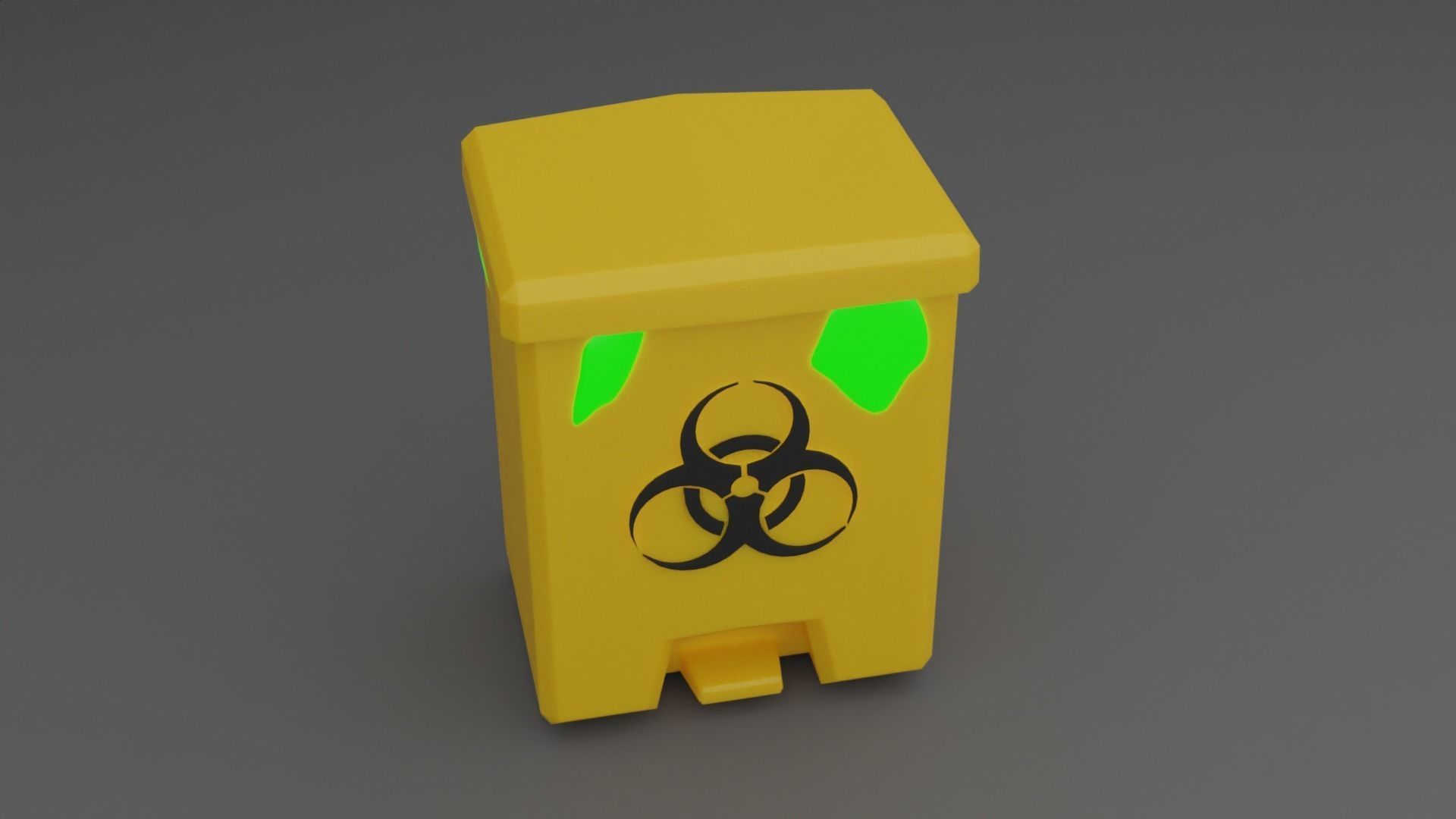 Biohazard Trash Bin Pack Low-poly 3D model_18