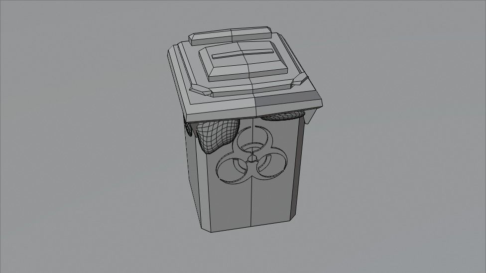Biohazard Trash Bin Pack Low-poly 3D model_17