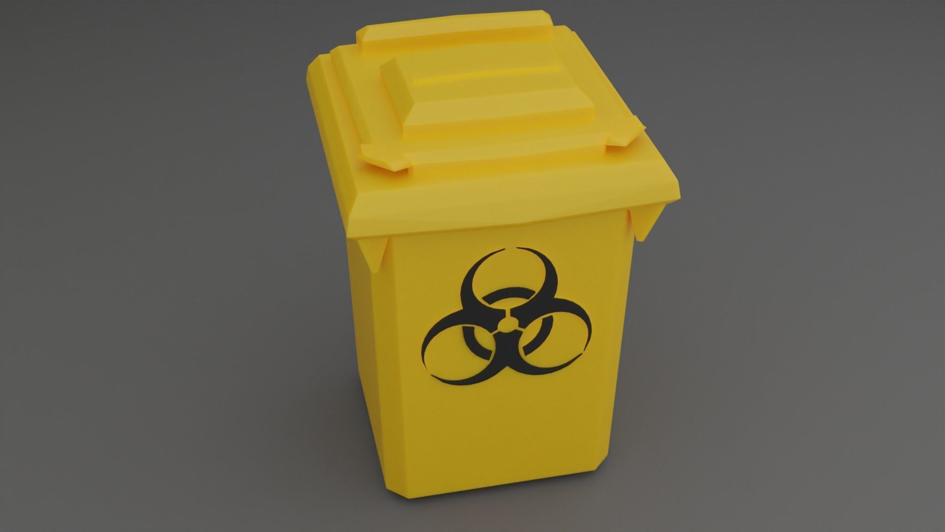 Biohazard Trash Bin Pack Low-poly 3D model_10