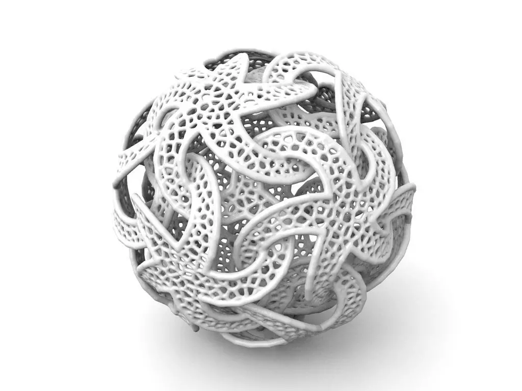 Voronoi Stars Lamp 3D print model_0