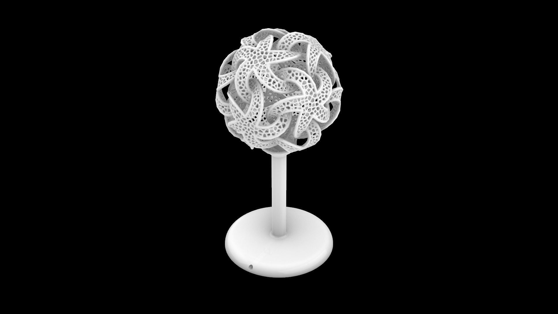 Voronoi Stars Lamp 3D print model_3
