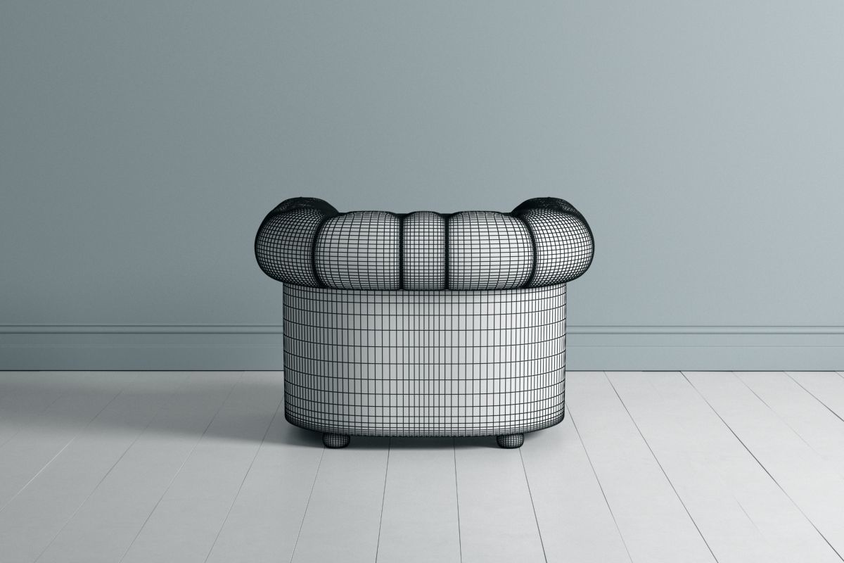 Chesterfield Double and Single Sofa 3D model_10