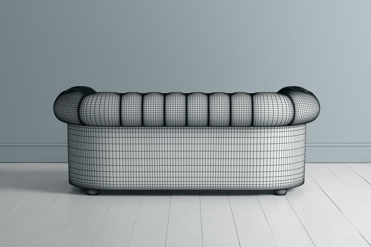 Chesterfield Double and Single Sofa 3D model_29