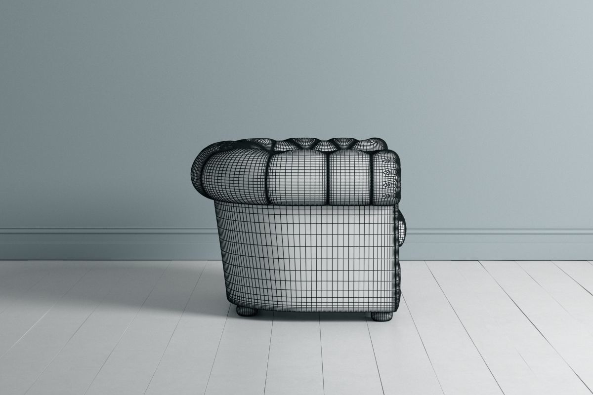 Chesterfield Double and Single Sofa 3D model_8