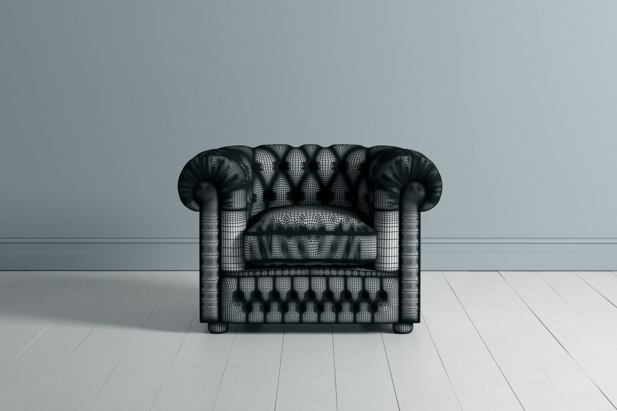Chesterfield Double and Single Sofa 3D model_6