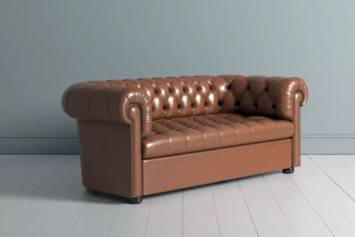 Chesterfield Double and Single Sofa 3D model_0