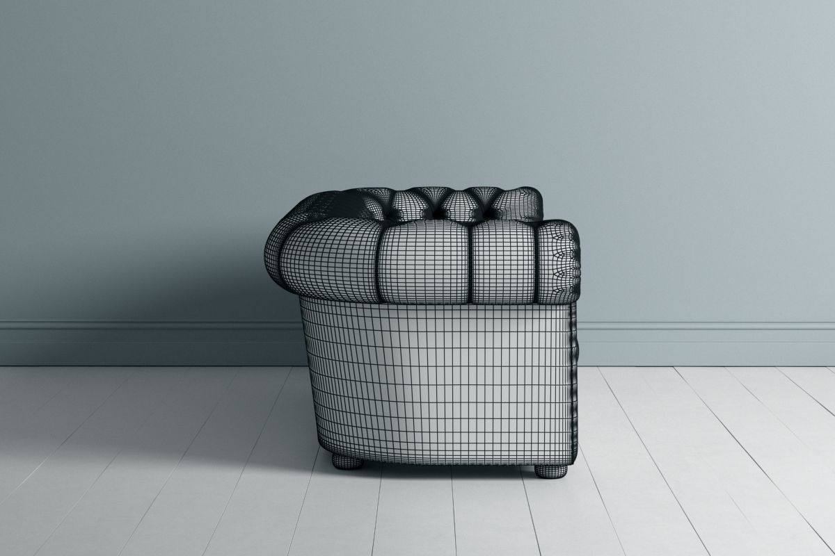 Chesterfield Double and Single Sofa 3D model_27
