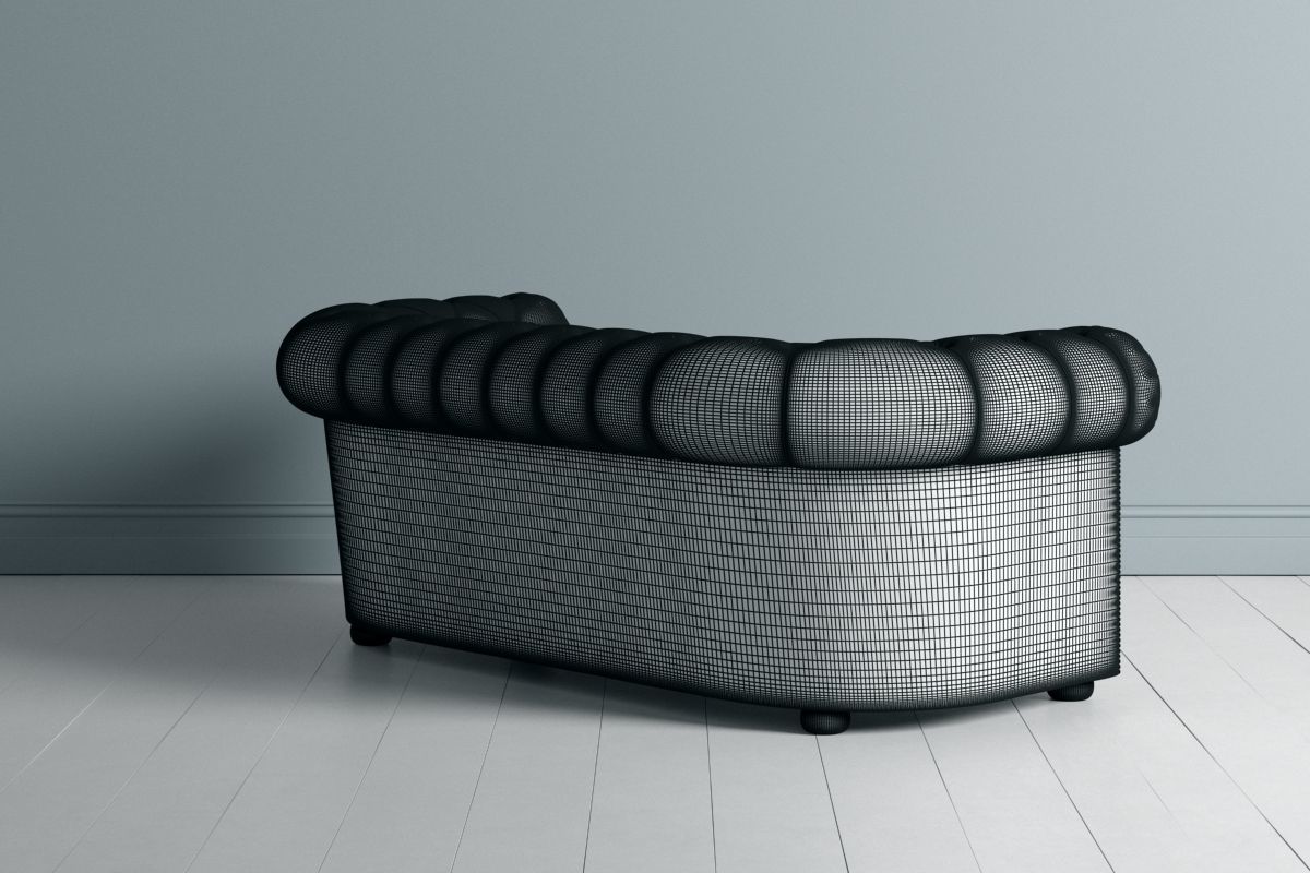 Chesterfield Double and Single Sofa 3D model_23