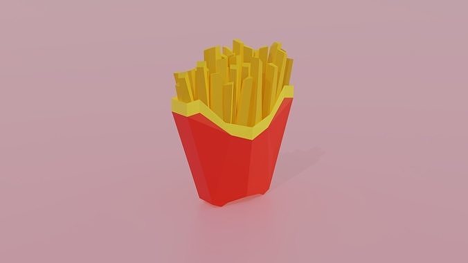 French Fries FastFood Low-poly 3D model