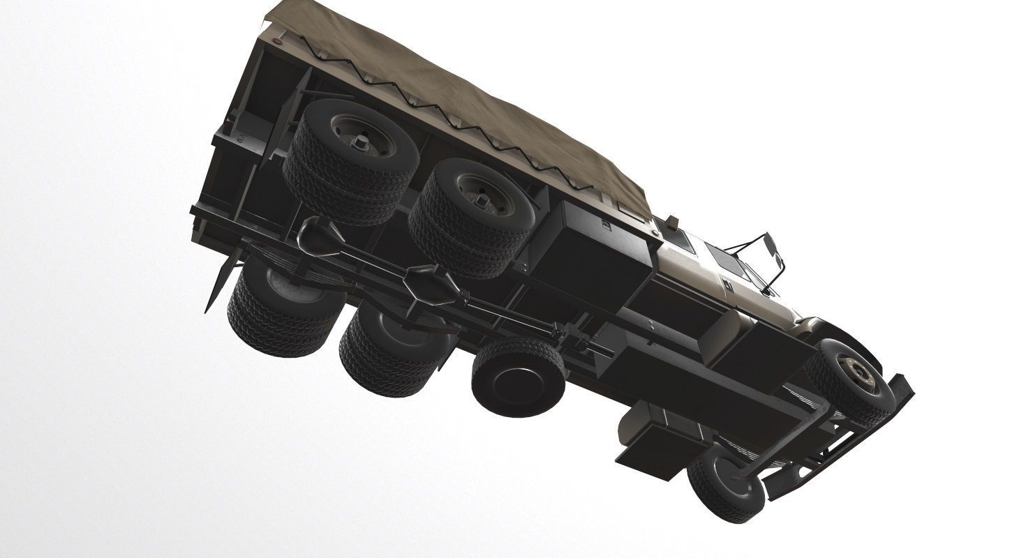 Military Truck Beige Low-poly 3D model_7