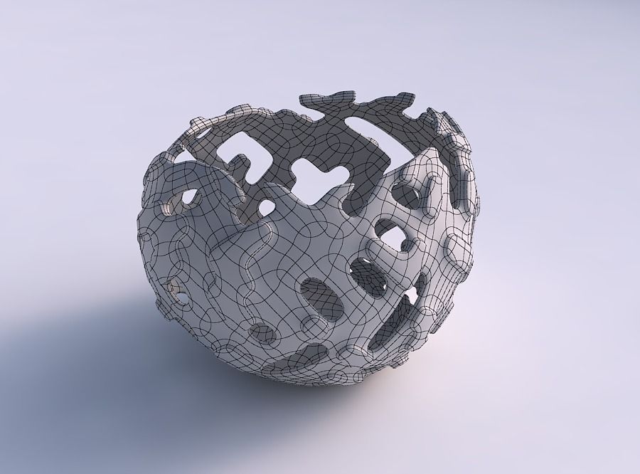 Bowl compressed 2 with smooth cuts and bulges   3D print model_5