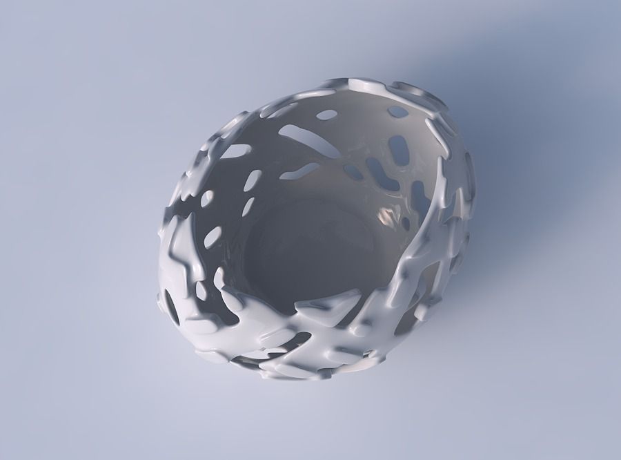 Bowl compressed 2 with smooth cuts and bulges   3D print model_2