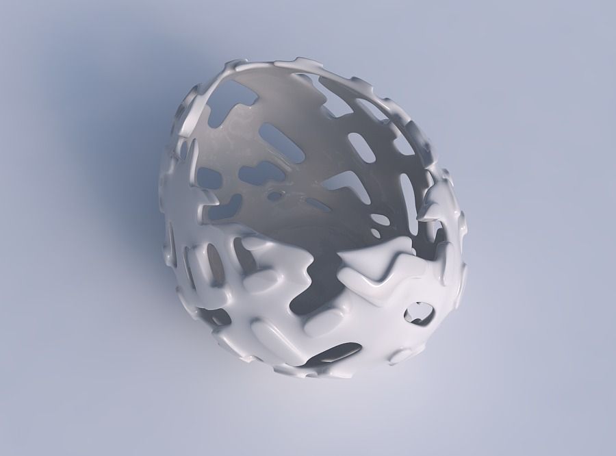 Bowl compressed 2 with smooth cuts and bulges   3D print model_1