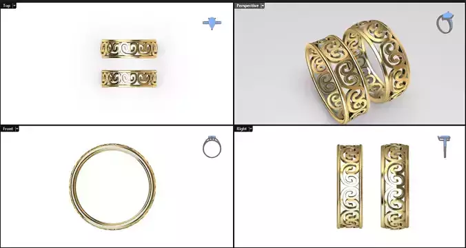 Greek pattern ring  3D print model
