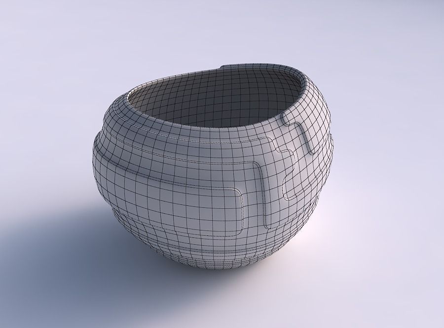 Bowl compressed 2 with smooth ribbons 3D print model_5