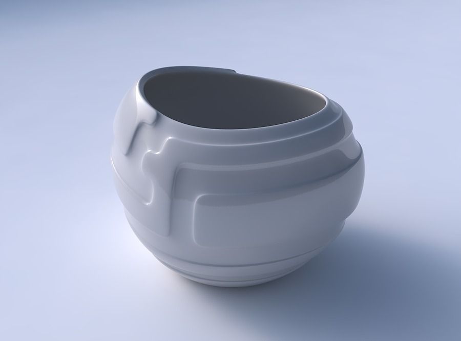 Bowl compressed 2 with smooth ribbons 3D print model_3