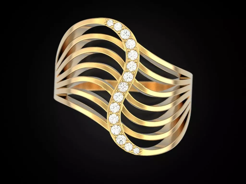Ring wave gems 3D print model