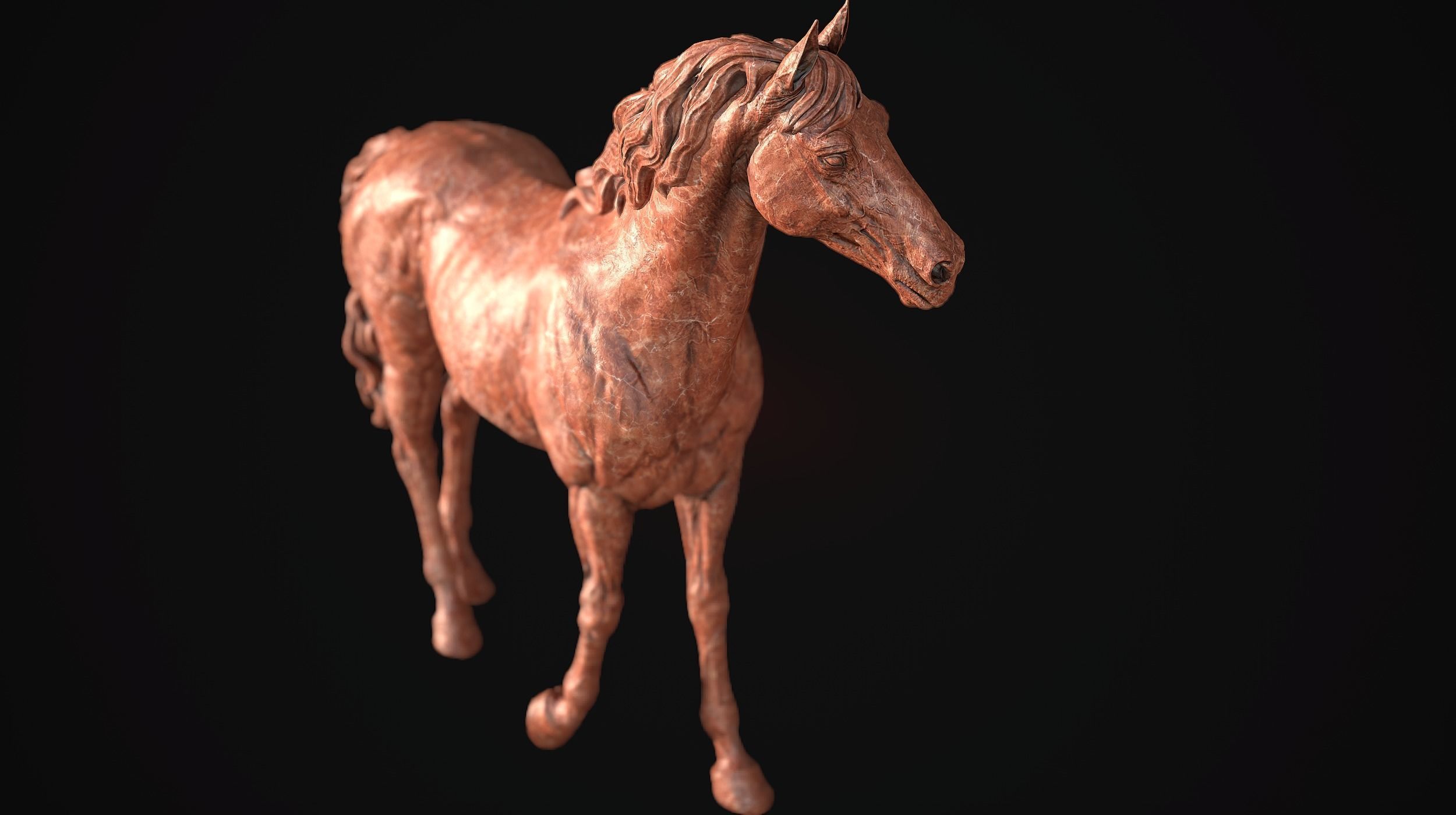 Realistic Horse Basemesh with LOD s 3D model_34