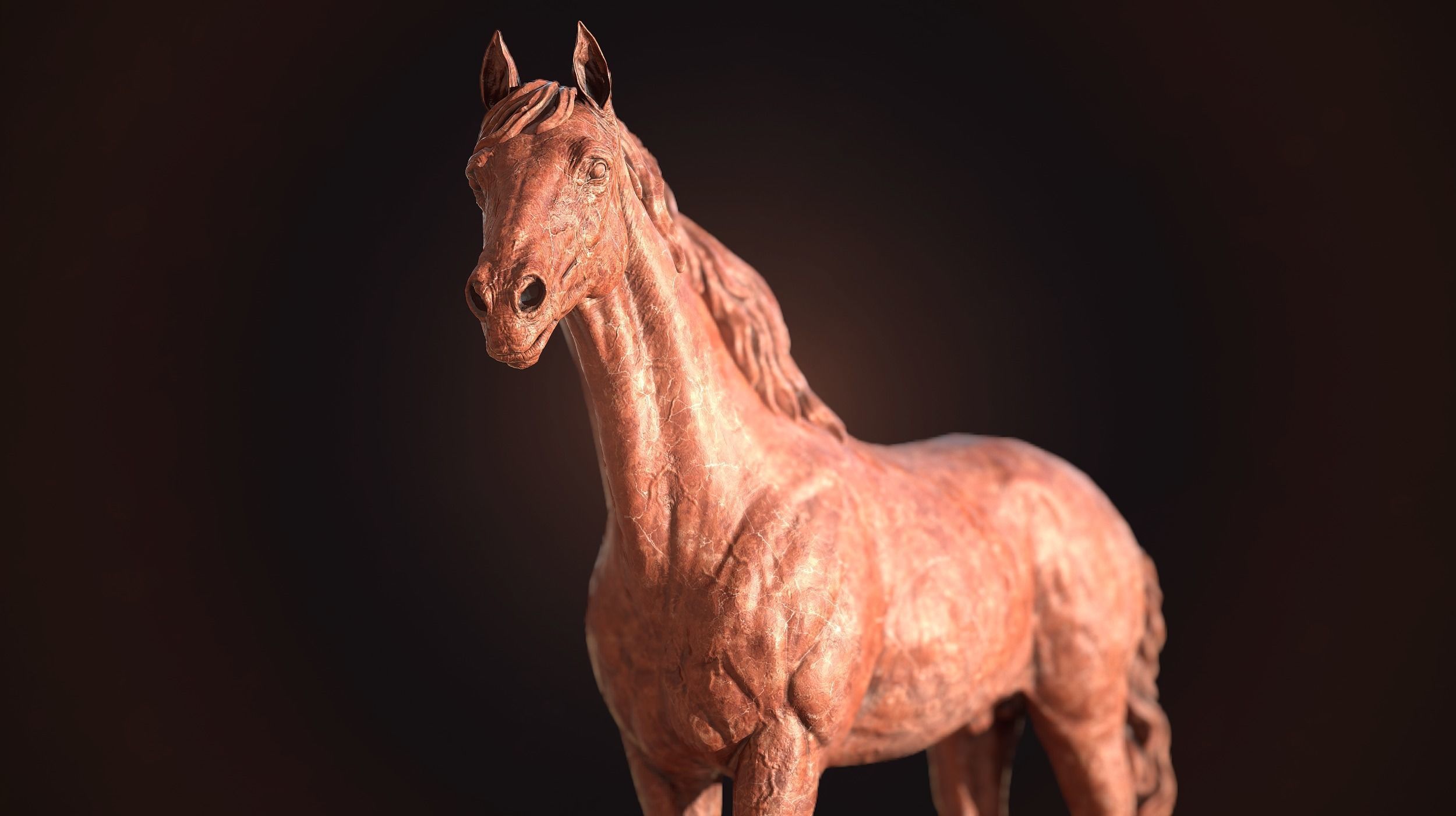 Realistic Horse Basemesh with LOD s 3D model_30