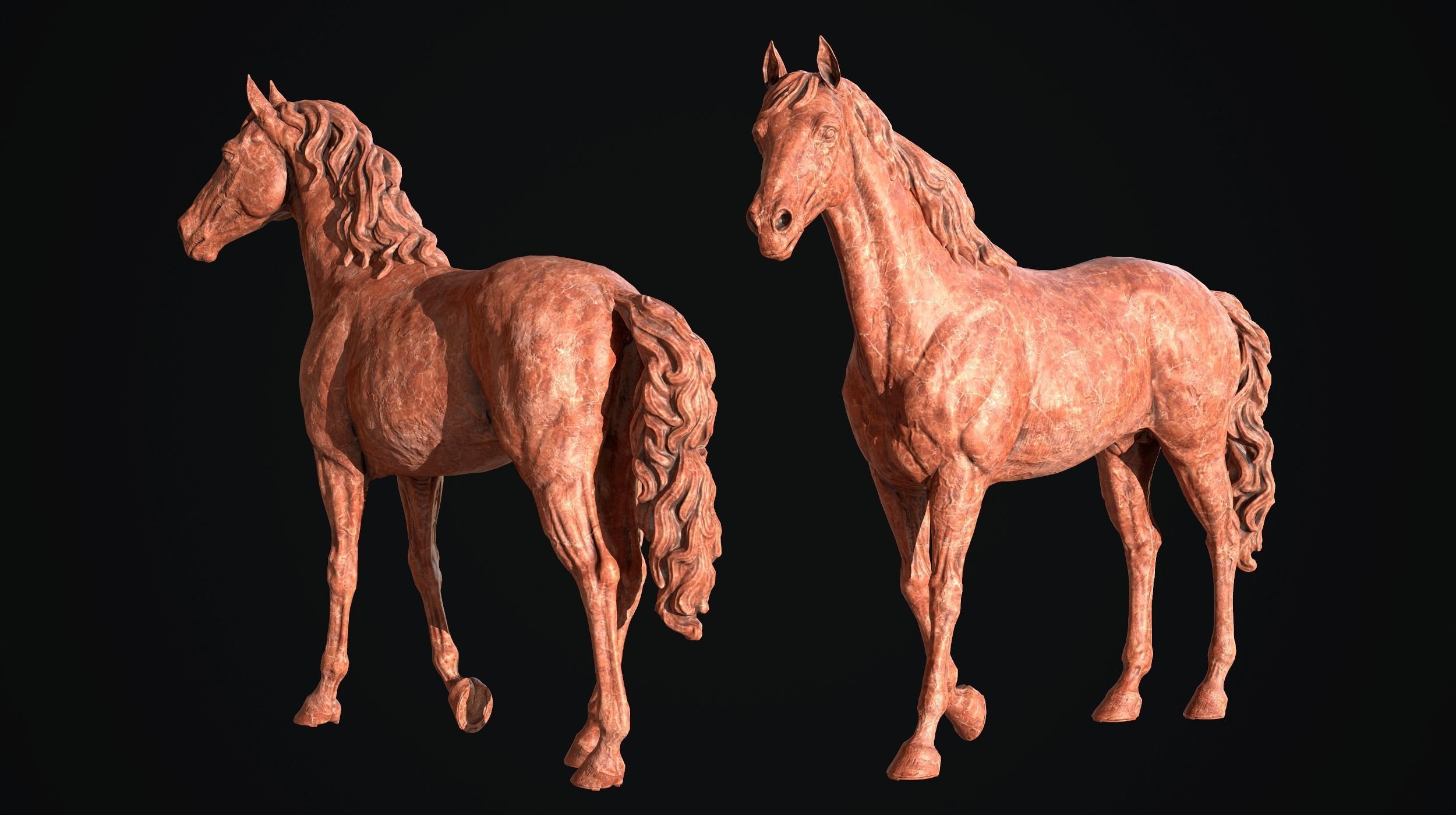 Realistic Horse Basemesh with LOD s 3D model_36