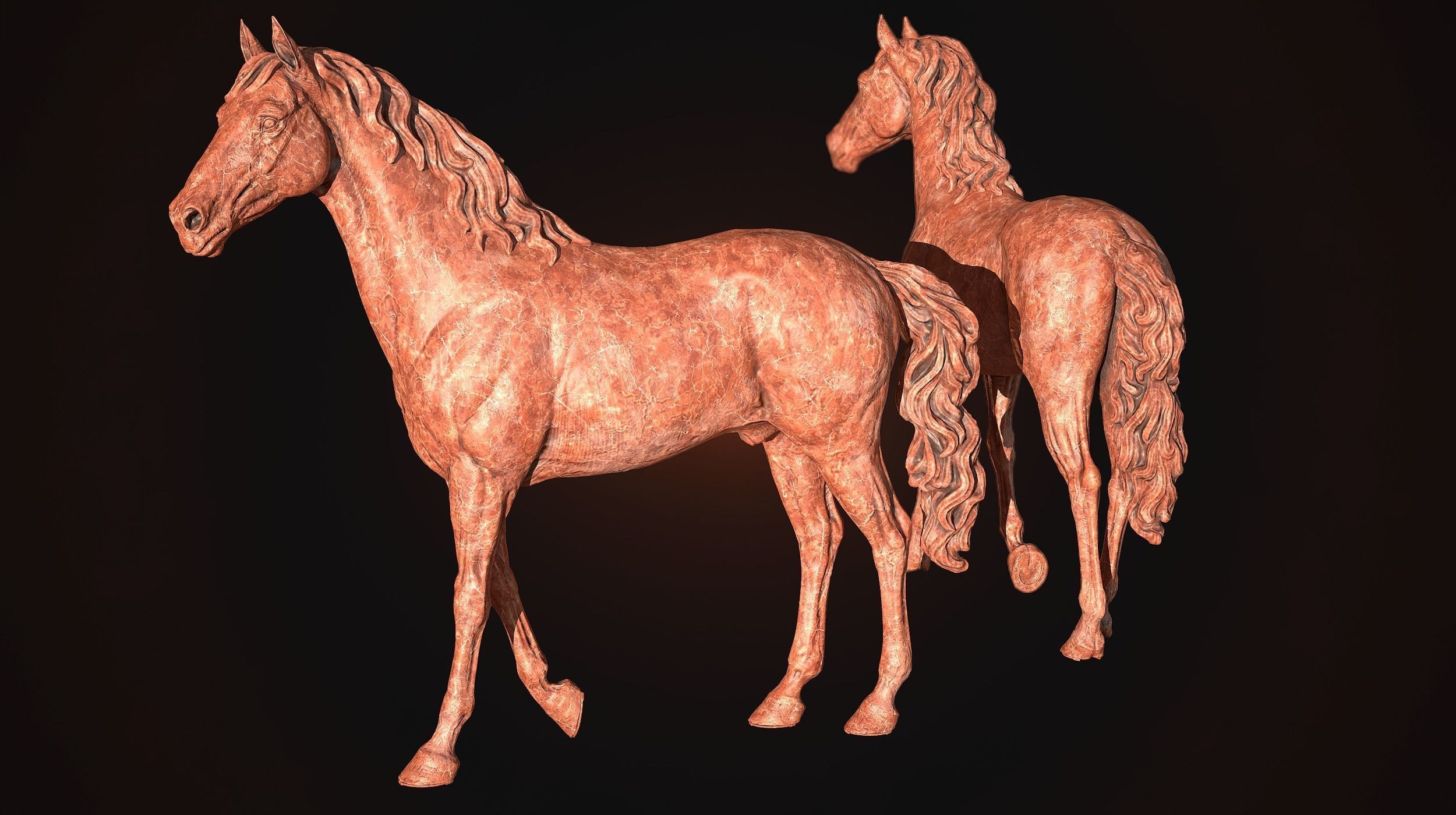 Realistic Horse Basemesh with LOD s 3D model_33