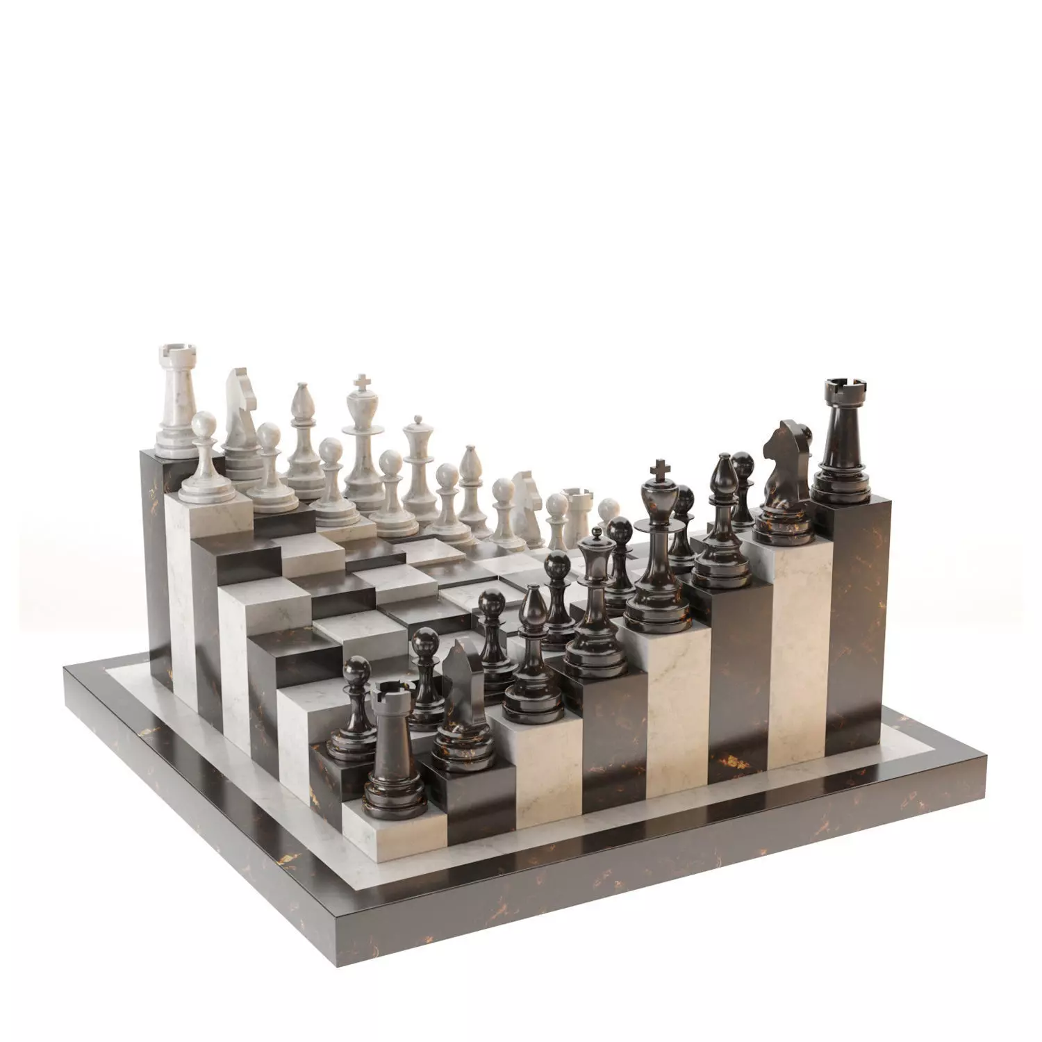 3D Chess board 3D model_0