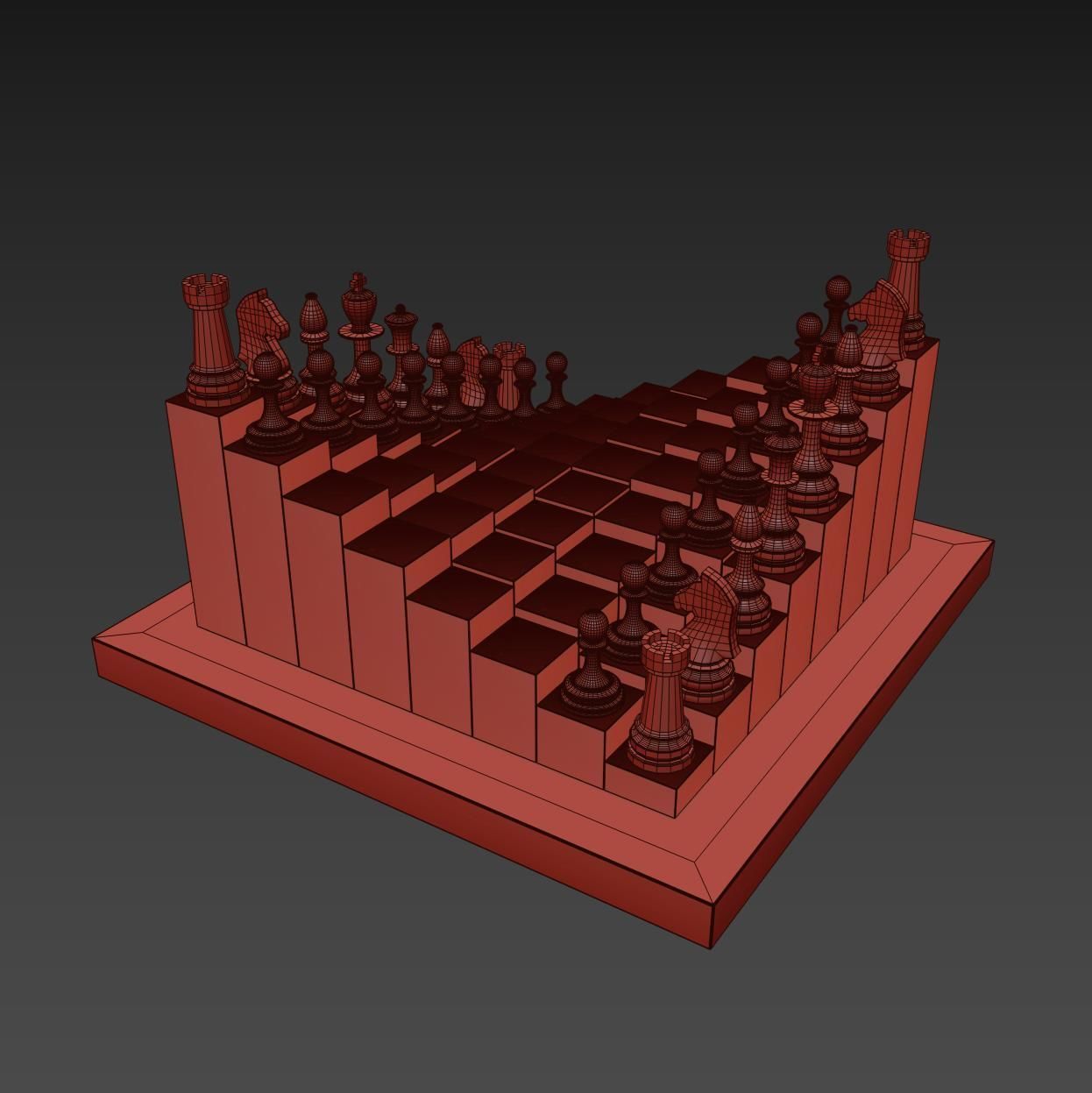 3D Chess board 3D model_6