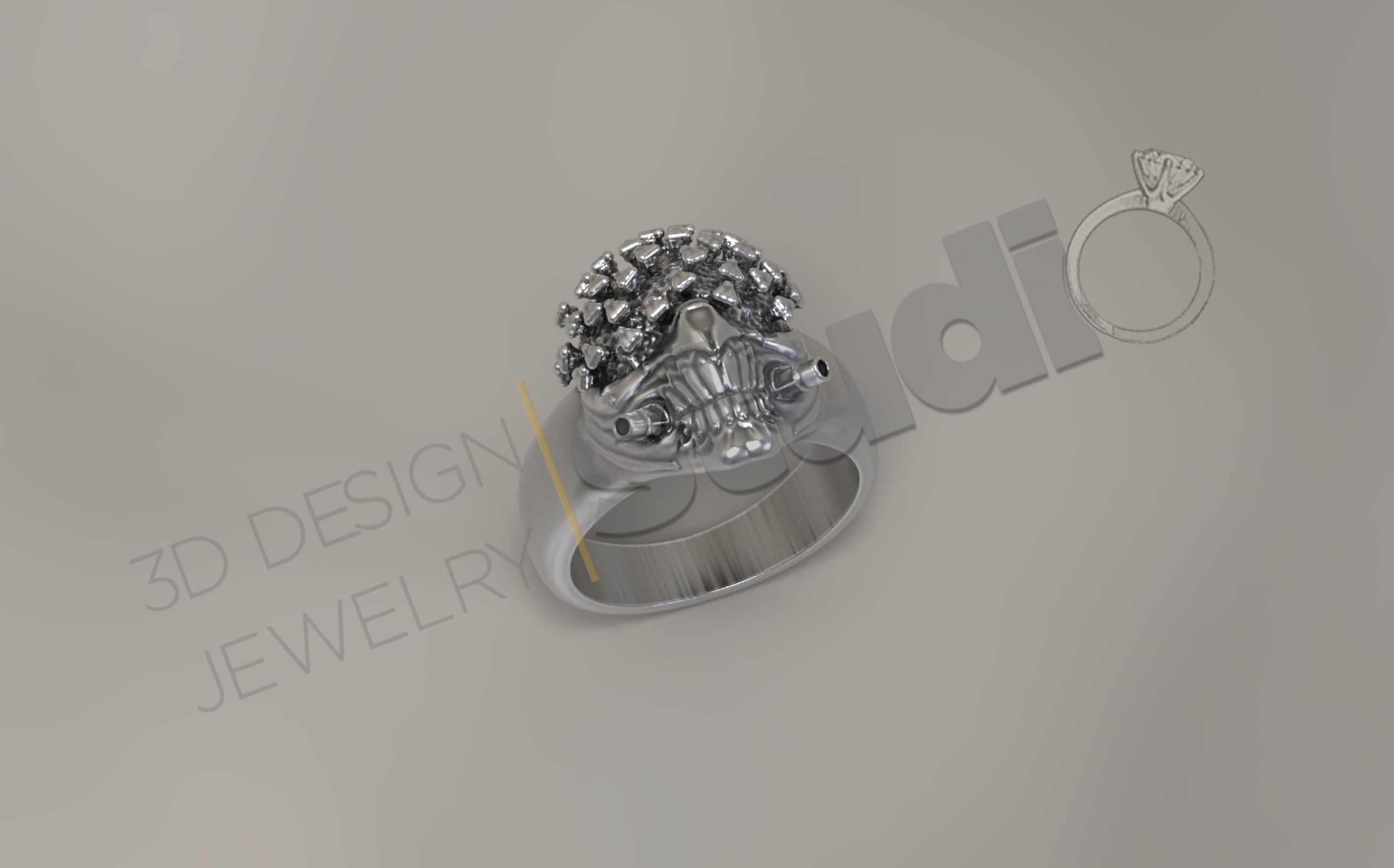 Covid-19 virus VS Immortal Joe Mask ring 3d model 3D print model 3D print model_1