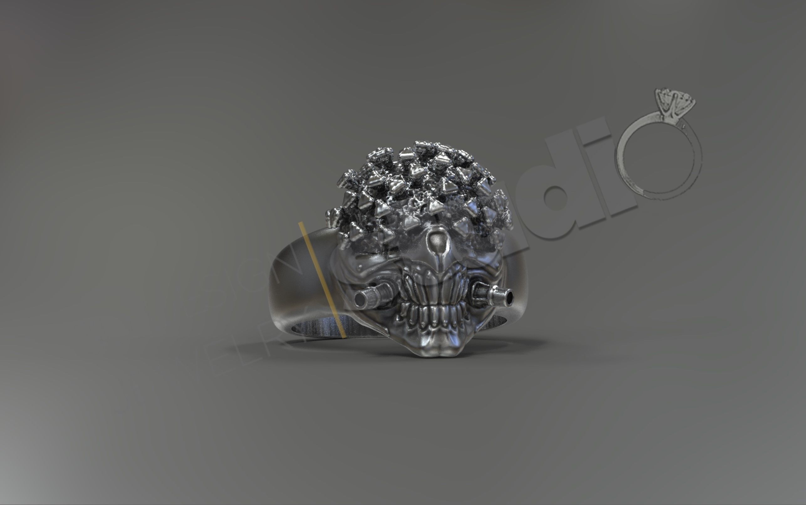 Covid-19 virus VS Immortal Joe Mask ring 3d model 3D print model 3D print model_5