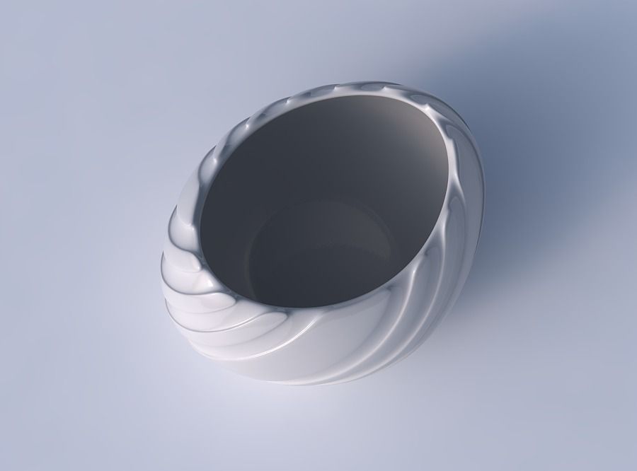 Bowl compressed 2 with twisted smooth ribbons 3D print model_2
