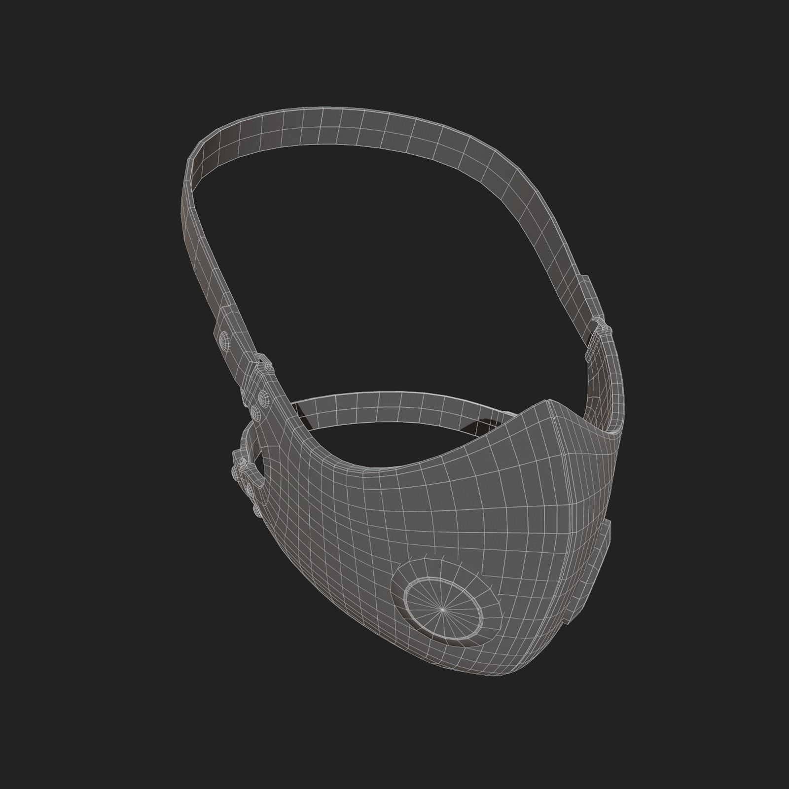 Gas mask protection pollution fantasy scifi military combat  Low-poly 3D model_12