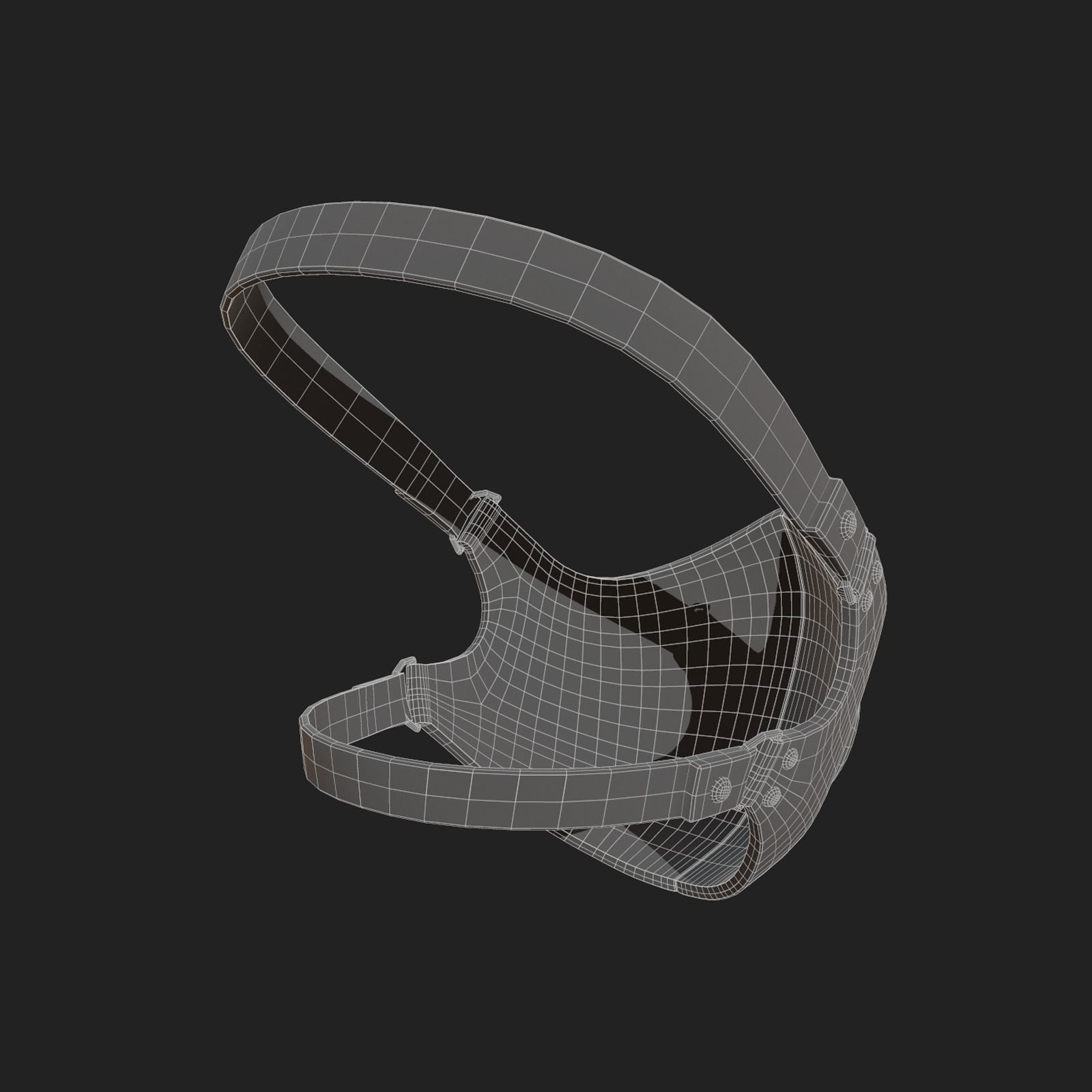 Gas mask protection pollution fantasy scifi military combat  Low-poly 3D model_10