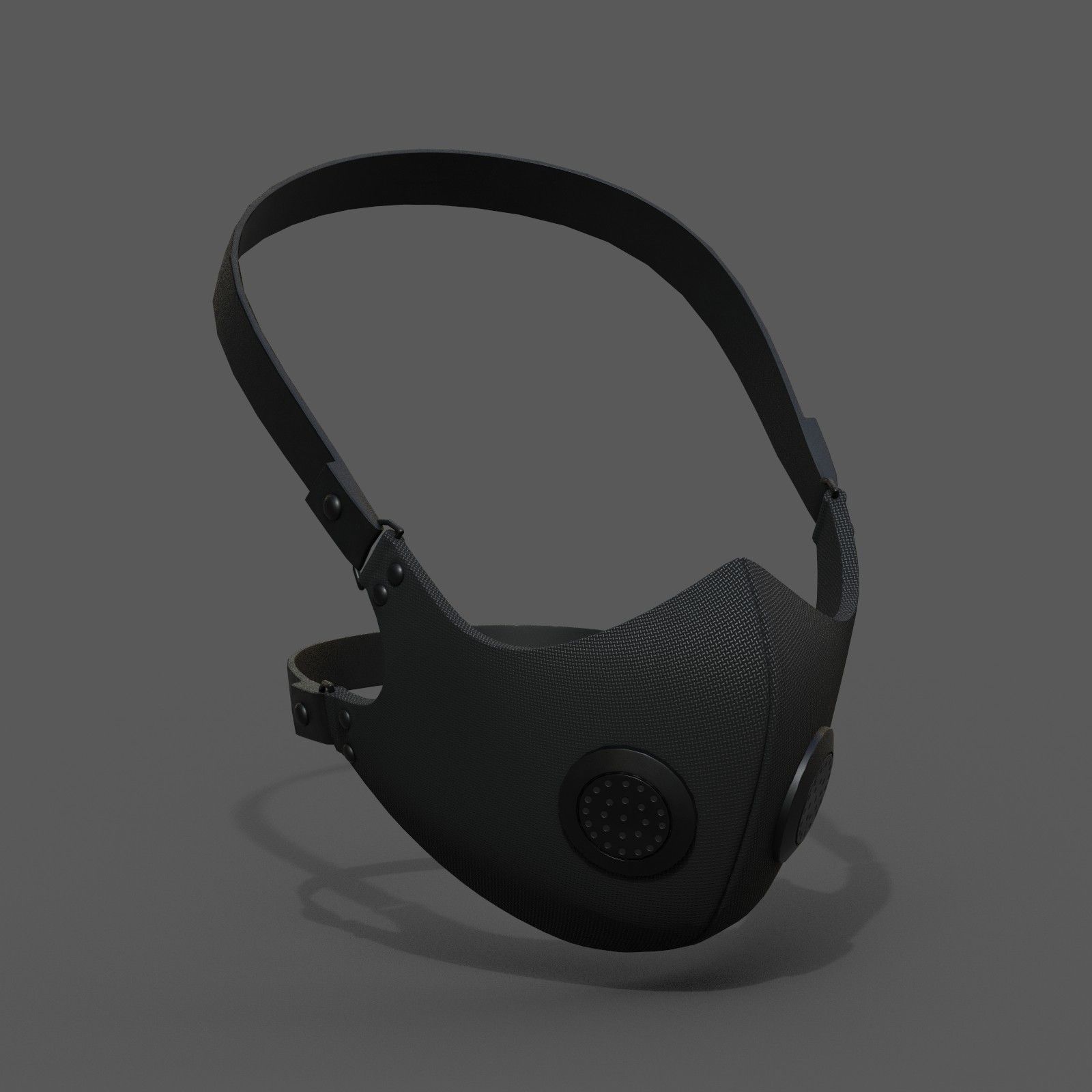 Gas mask protection pollution fantasy scifi military combat  Low-poly 3D model_3