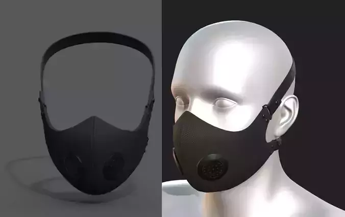 Gas mask protection pollution fantasy scifi military combat  Low-poly 3D model