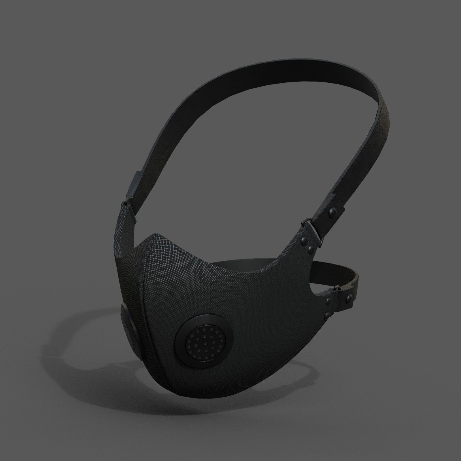 Gas mask protection pollution fantasy scifi military combat  Low-poly 3D model_2