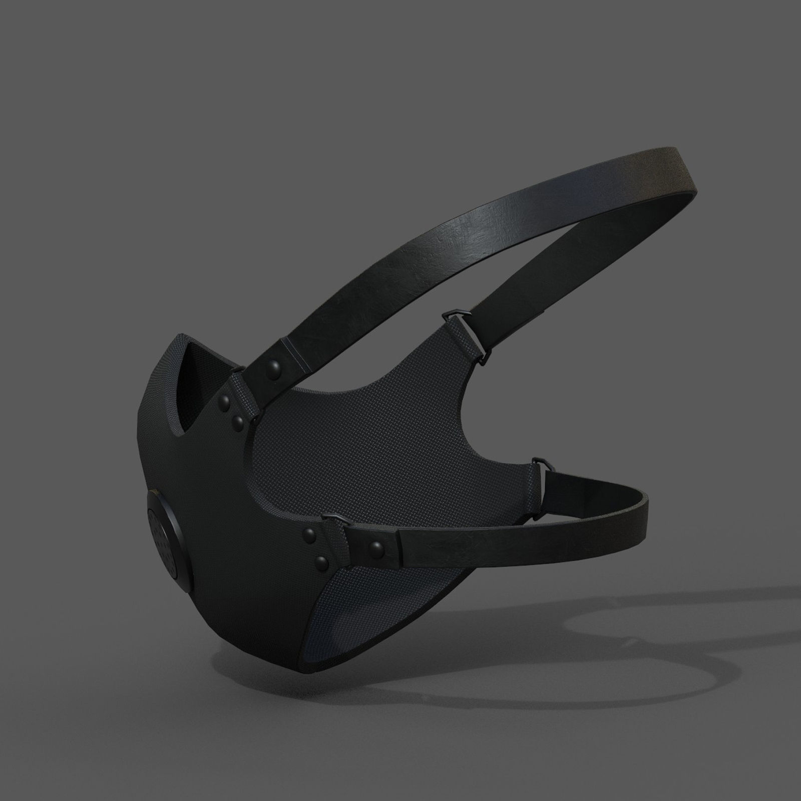 Gas mask protection pollution fantasy scifi military combat  Low-poly 3D model_8