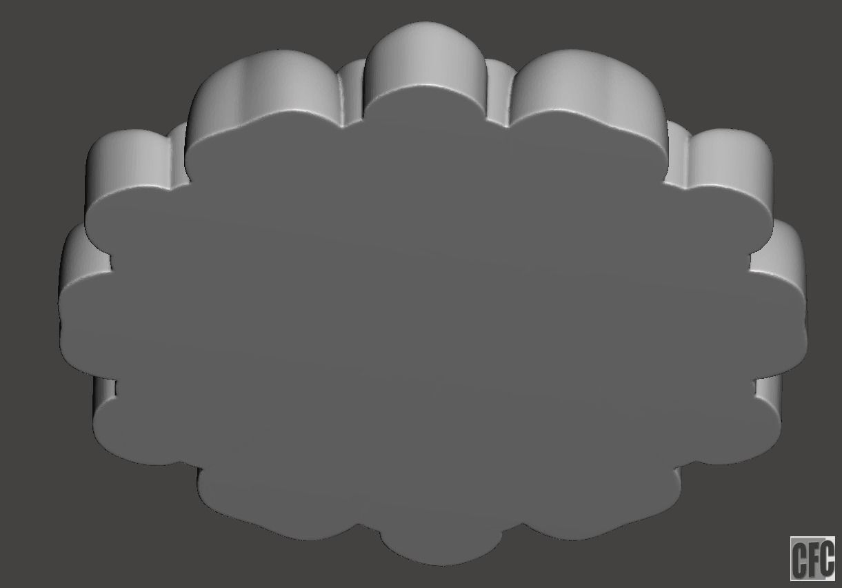 WoodCarving floral detail - 3d model for CNC - FlowerCFC13 3D print model_4